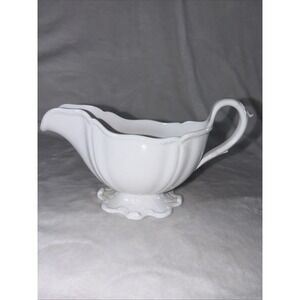 Vintage Spode bone china gravy boat Made in England Savoy White Shabby Chic EVC